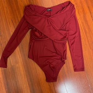 SHEIN Curve burgundy body suit